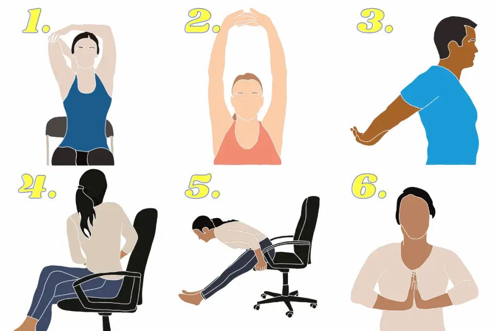 Yoga at desk - workplace wellness at TAFE